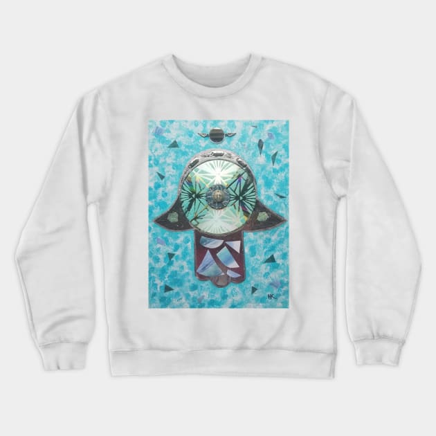 Reflecting Pool Hamsa by Harriette Knight Crewneck Sweatshirt by harrietteknight